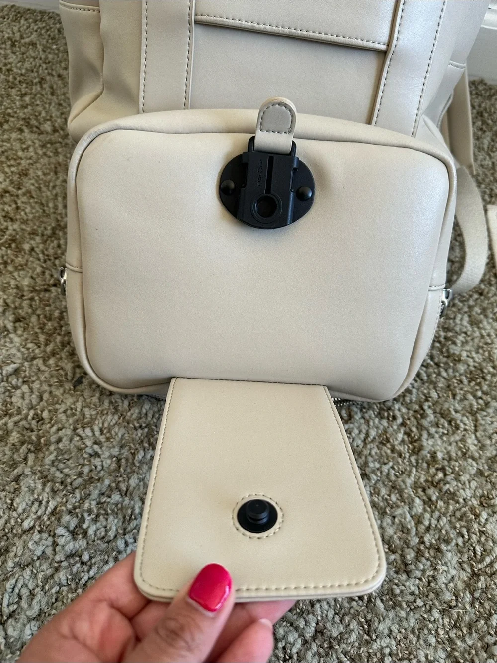 Monos Metro Backpack in Beige Vegan Leather